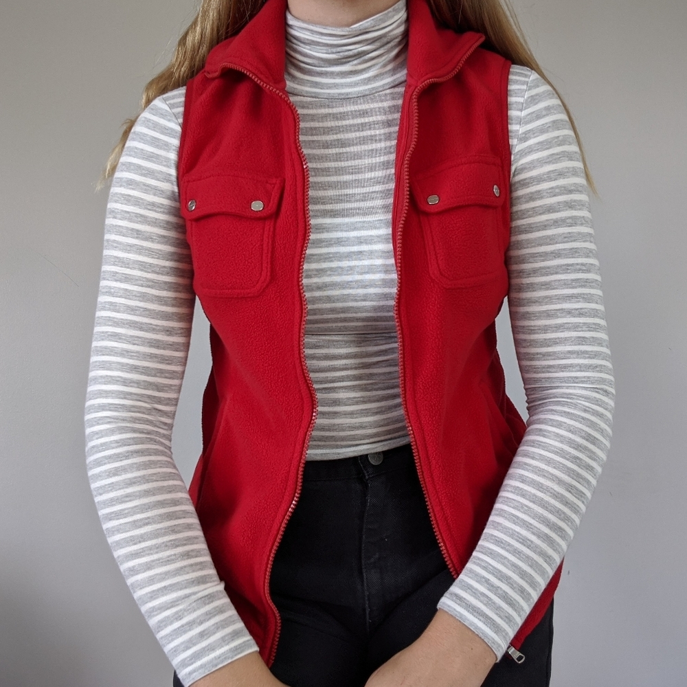 Chaps Sport Women's Red Fleece Vest